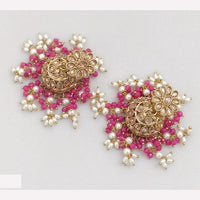 Rajwadi Collection Crystal Stone And Beads Jhumki Earrings