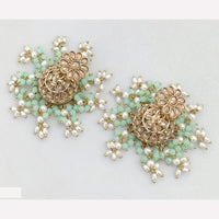 Rajwadi Collection Crystal Stone And Beads Jhumki Earrings