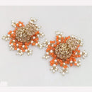 Rajwadi Collection Crystal Stone And Beads Jhumki Earrings