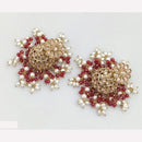 Rajwadi Collection Crystal Stone And Beads Jhumki Earrings