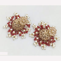 Rajwadi Collection Crystal Stone And Beads Jhumki Earrings