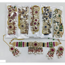 Rajwadi Collection Sparkling Crystal With Pearl Statement Choker Necklace Set
