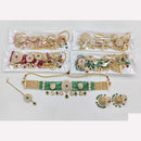 Rajwadi Collection Sparkling Crystal With Pearl Statement Choker Necklace Set