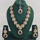 Rajwadi Collection Elegant Austrian Stone And Pota Necklace Set