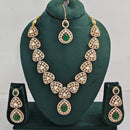 Rajwadi Collection Elegant Austrian Stone And Pota Necklace Set