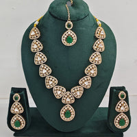Rajwadi Collection Elegant Austrian Stone And Pota Necklace Set