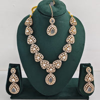 Rajwadi Collection Elegant Austrian Stone And Pota Necklace Set