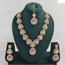 Rajwadi Collection Elegant Austrian Stone And Pota Necklace Set