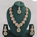 Rajwadi Collection Elegant Austrian Stone And Pota Necklace Set