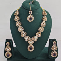 Rajwadi Collection Elegant Austrian Stone And Pota Necklace Set