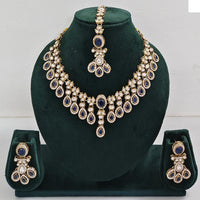 Rajwadi Collection Elegant Austrian Stone And Pota Necklace Set