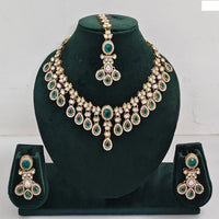 Rajwadi Collection Elegant Austrian Stone And Pota Necklace Set