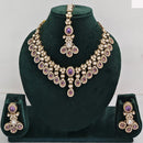 Rajwadi Collection Elegant Austrian Stone And Pota Necklace Set