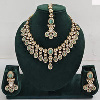 Rajwadi Collection Elegant Austrian Stone And Pota Necklace Set
