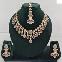 Rajwadi Collection Elegant Austrian Stone And Pota Necklace Set