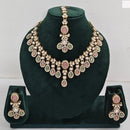 Rajwadi Collection Elegant Austrian Stone And Pota Necklace Set