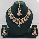 Rajwadi Collection Elegant Austrian Stone And Pota Necklace Set