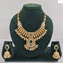 Rajwadi Collection Elegant Pota Stone And Pearl Necklace Set