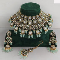 Rajwadi Collection Traditional Kundan Pearl And Beads Choker Necklace Set