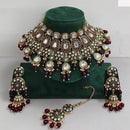 Rajwadi Collection Traditional Kundan Pearl And Beads Choker Necklace Set