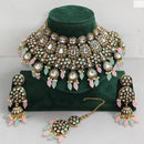 Rajwadi Collection Traditional Kundan Pearl And Beads Choker Necklace Set