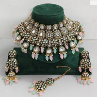 Rajwadi Collection Traditional Kundan Pearl And Beads Choker Necklace Set