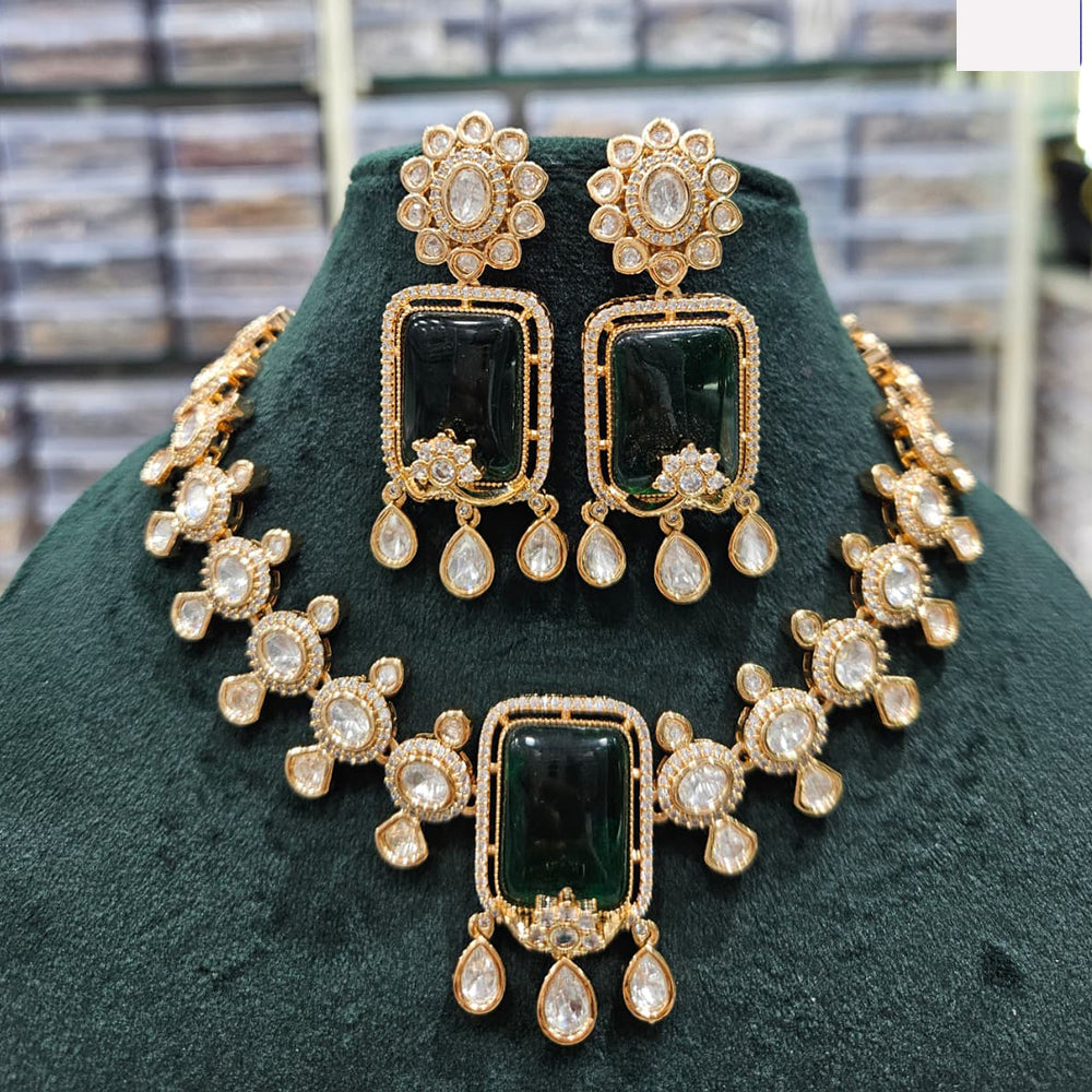 Rajwadi Collection Royal Pachi Kundan Necklace Jewelry Set