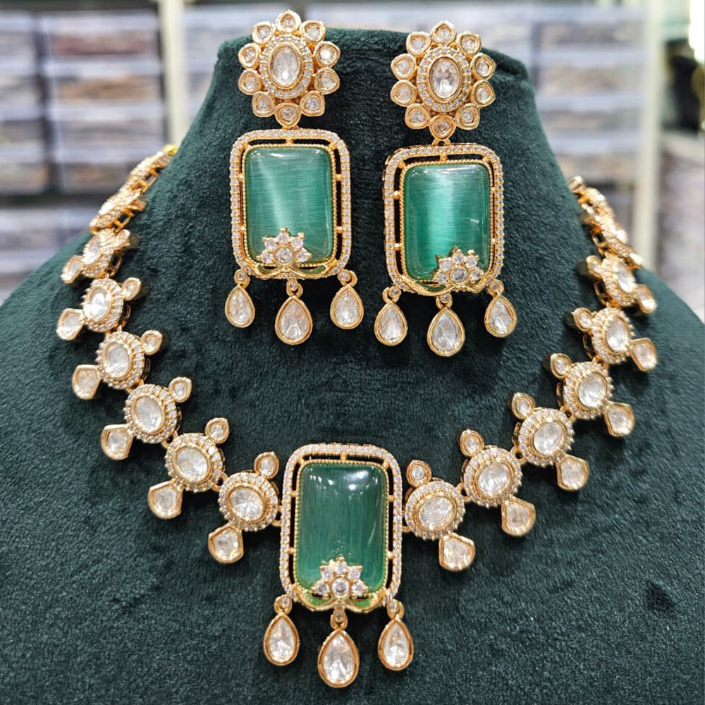 Rajwadi Collection Royal Pachi Kundan Necklace Jewelry Set