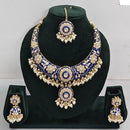 Rajwadi Collection Elegant Kundan Stone with Pearl Meenakari Necklace Set 
