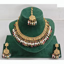 Rajwadi Collection Premium Crystal Stone Pearl And Beads Necklace Set