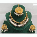 Rajwadi Collection Traditional Pota Stone Pearl And  Beads Necklace Set