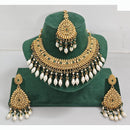 Rajwadi Collection Traditional Pota Stone Pearl And  Beads Necklace Set