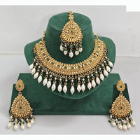 Rajwadi Collection Traditional Pota Stone Pearl And  Beads Necklace Set