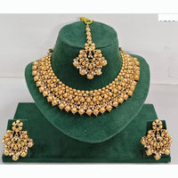 Rajwadi Collection Traditional Pota StoneAnd Pearl Necklace Set