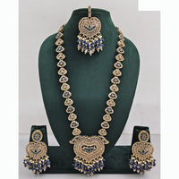 Rajwadi Collection Premium Crystal Stone And Pearl Long Necklace Set