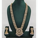 Rajwadi Collection Premium Kundan Stone And Pearl Long Necklace Set