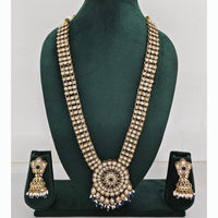 Rajwadi Collection Premium Kundan Stone And Pearl Long Necklace Set