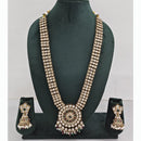 Rajwadi Collection Premium Kundan Stone And Pearl Long Necklace Set