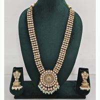 Rajwadi Collection Premium Kundan Stone And Pearl Long Necklace Set