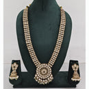 Rajwadi Collection Premium Kundan Stone And Pearl Long Necklace Set
