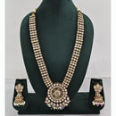Rajwadi Collection Premium Kundan Stone And Pearl Long Necklace Set
