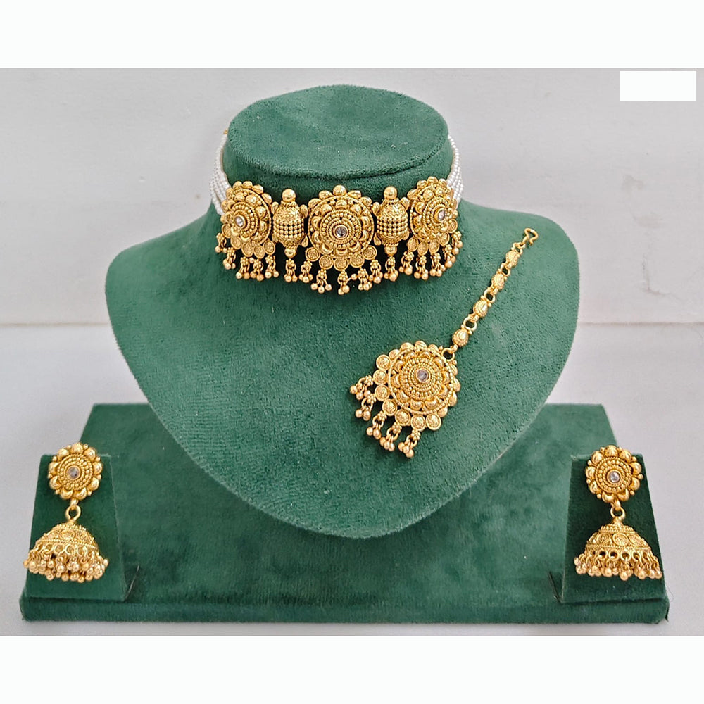 Rajwadi Collection Traditional Crystal Stone Choker Necklace Set