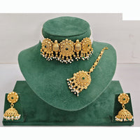 Rajwadi Collection Traditional Crystal Stone Choker Necklace Set