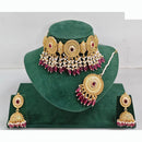Rajwadi Collection Traditional Pota Stone And Pearl Choker Necklace Set