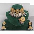 Rajwadi Collection Traditional Pota Stone And Pearl Choker Necklace Set