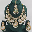 Rajwadi Collection Royal Look Kundan Stone Beads And Pearl Necklace Set