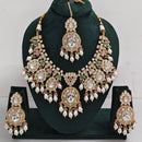 Rajwadi Collection Royal Look Kundan Stone Beads And Pearl Necklace Set