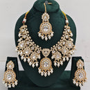 Rajwadi Collection Royal Look Kundan Stone Beads And Pearl Necklace Set