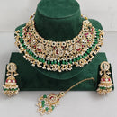 Rajwadi Collection Heritage Inspired Pota Stone Pearl And Beads Choker Necklace Set