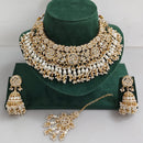 Rajwadi Collection Heritage Inspired Pota Stone Pearl And Beads Choker Necklace Set